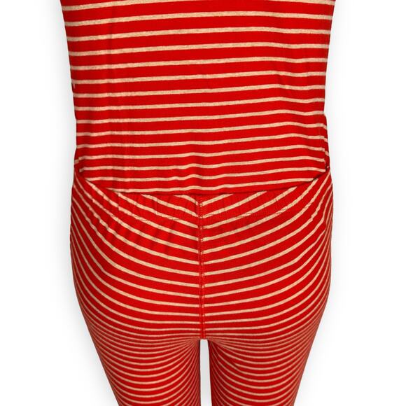 J.Crew Women’s XS Red Cream Stripe Comfy Pajamas Union Suit Onesie One Piece - Picture 3 of 8
